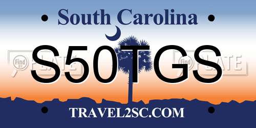 S50TGS South Carolina License Plate