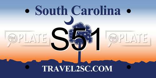 S51 South Carolina License Plate