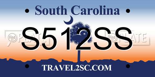 S512SS South Carolina License Plate