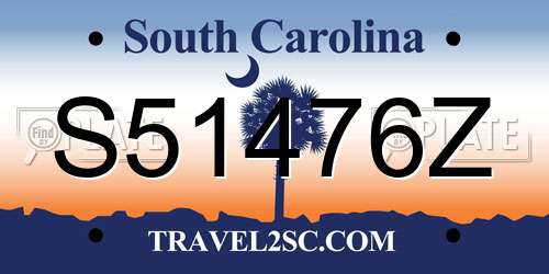 S51476Z South Carolina License Plate