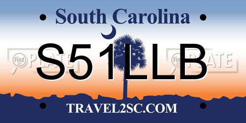 S51LLB South Carolina License Plate