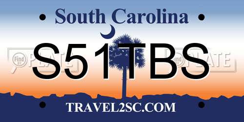S51TBS South Carolina License Plate