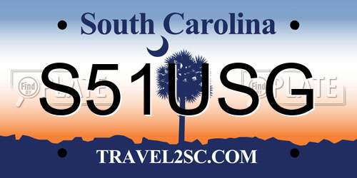 S51USG South Carolina License Plate