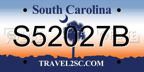 S52027B South Carolina License Plate