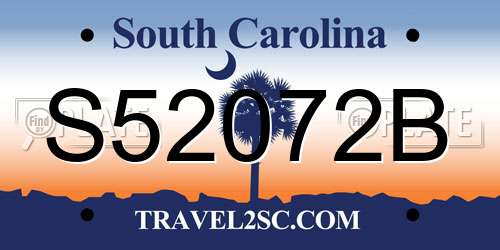 S52072B South Carolina License Plate