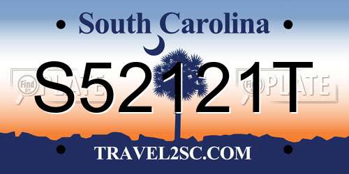 S52121T South Carolina License Plate