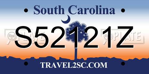 S52121Z South Carolina License Plate