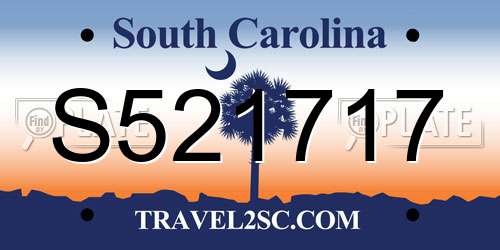 S521717 South Carolina License Plate