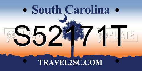 S52171T South Carolina License Plate