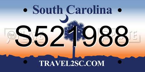S521988 South Carolina License Plate