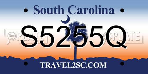 S5255Q South Carolina License Plate