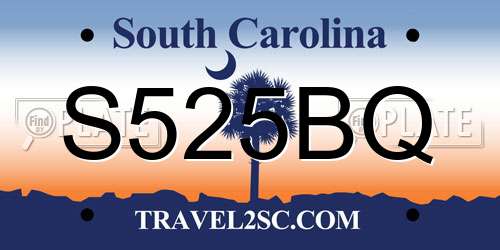 S525BQ South Carolina License Plate