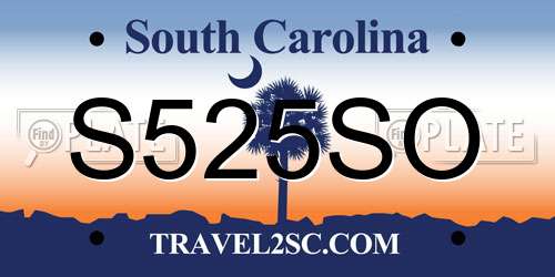 S525SO South Carolina License Plate