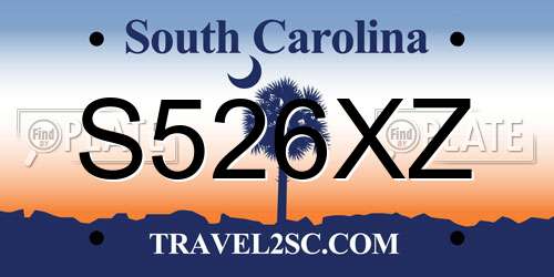 S526XZ South Carolina License Plate