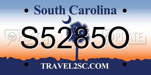 S5285O South Carolina License Plate
