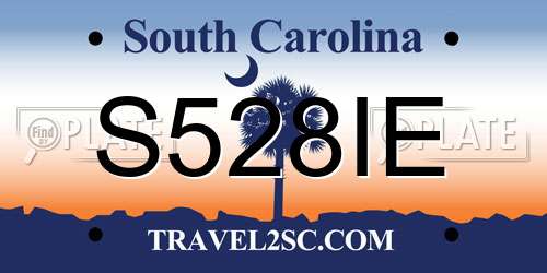 S528IE South Carolina License Plate