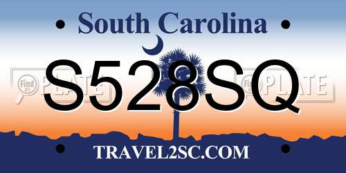 S528SQ South Carolina License Plate