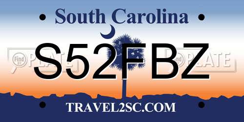 S52FBZ South Carolina License Plate