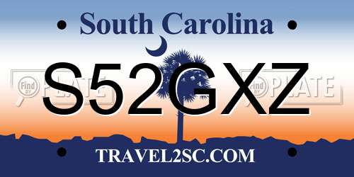 S52GXZ South Carolina License Plate