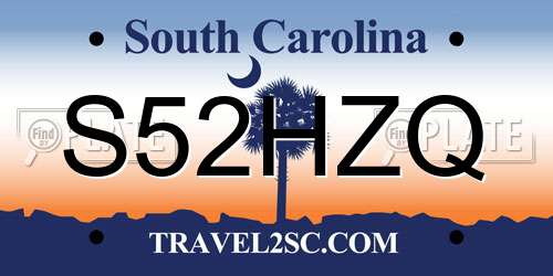 S52HZQ South Carolina License Plate