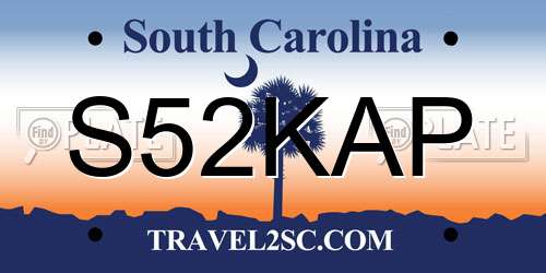 S52KAP South Carolina License Plate