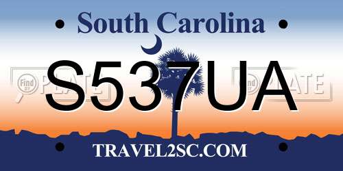 S537UA South Carolina License Plate
