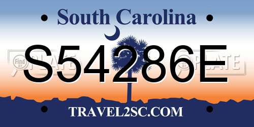 S54286E South Carolina License Plate