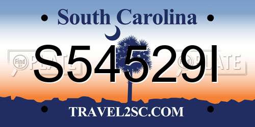 S54529I South Carolina License Plate
