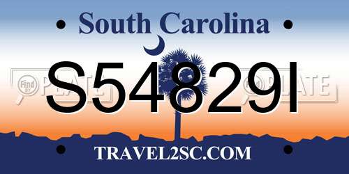 S54829I South Carolina License Plate