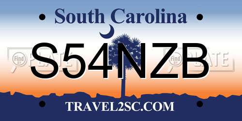 S54NZB South Carolina License Plate
