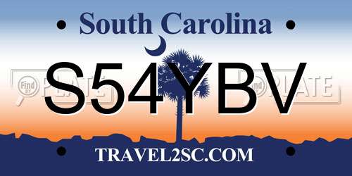 S54YBV South Carolina License Plate