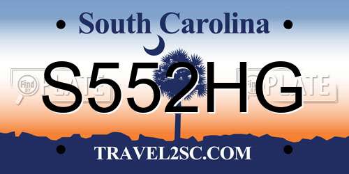 S552HG South Carolina License Plate