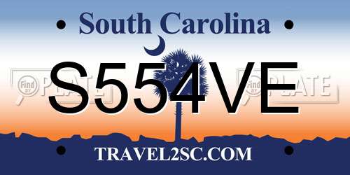 S554VE South Carolina License Plate