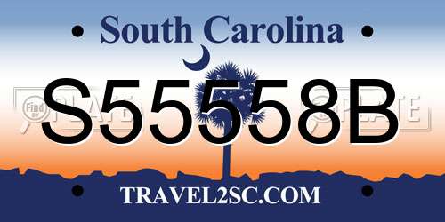 S55558B South Carolina License Plate