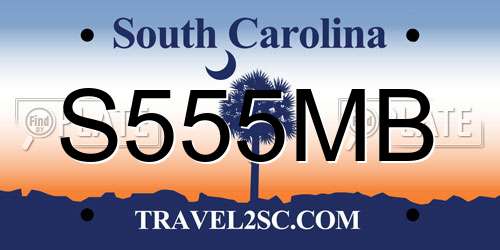 S555MB South Carolina License Plate