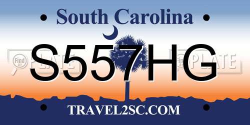 S557HG South Carolina License Plate