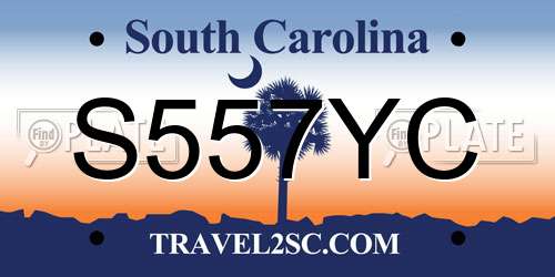 S557YC South Carolina License Plate