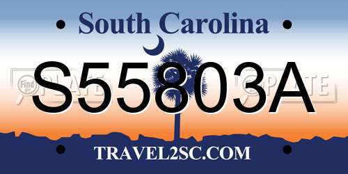 S55803A South Carolina License Plate