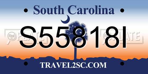 S55818I South Carolina License Plate