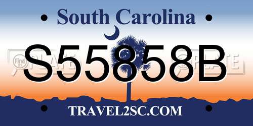 S55858B South Carolina License Plate