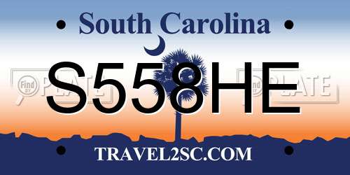S558HE South Carolina License Plate