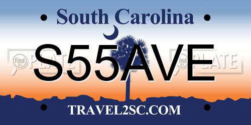 S55AVE South Carolina License Plate