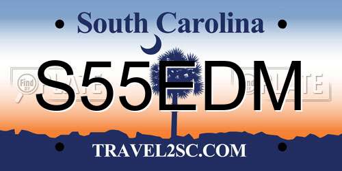 S55EDM South Carolina License Plate