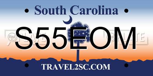 S55EOM South Carolina License Plate