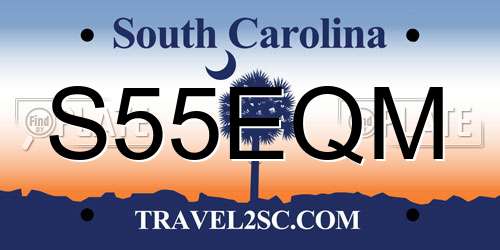 S55EQM South Carolina License Plate