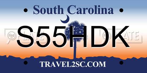 S55HDK South Carolina License Plate