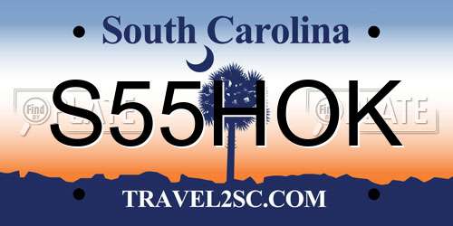 S55HOK South Carolina License Plate