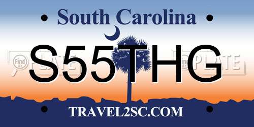 S55THG South Carolina License Plate