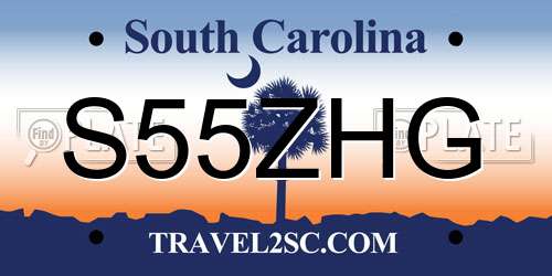 S55ZHG South Carolina License Plate