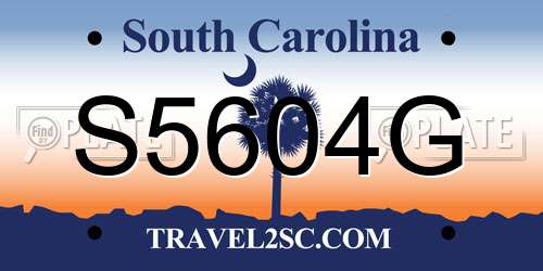 S5604G South Carolina License Plate